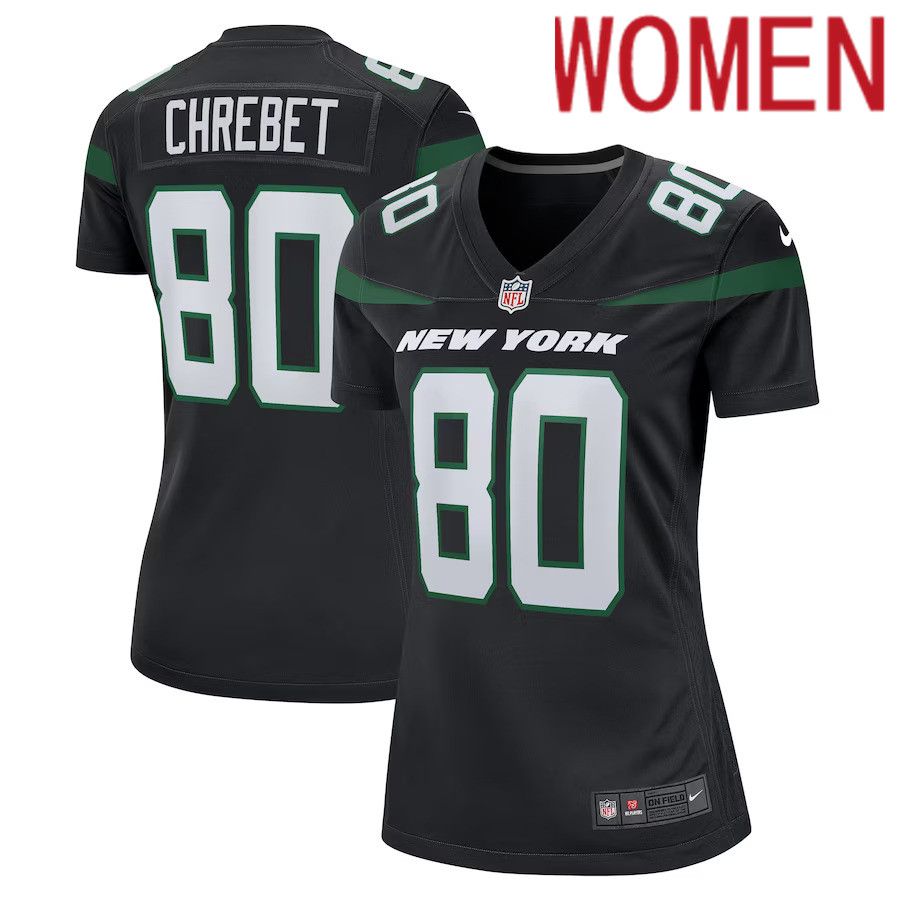 Women New York Jets 80 Wayne Chrebet Nike Black Retired Player NFL Jersey